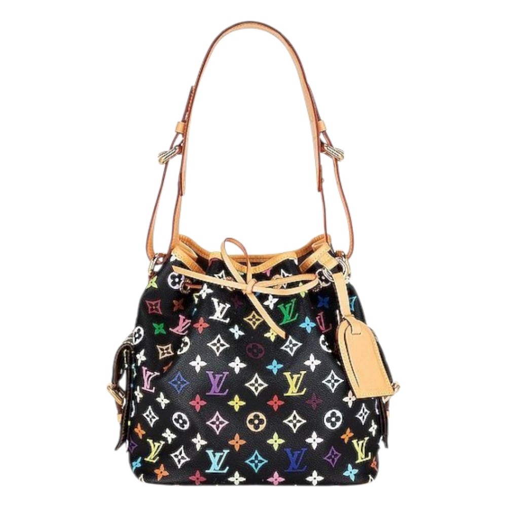 Rare Louis Vuitton LV Black Petit Noe Multicolor Monogram Bag X Takashi Murakami - Picture 3 of 16